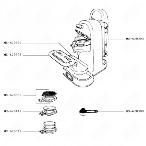 SUPPORTO 2 CAPSULE MACCHINA DA CAFFÃ, CAFFETTIERA - MS-620319