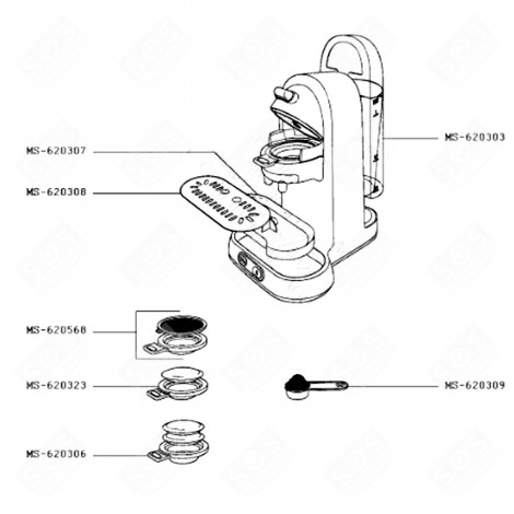 SUPPORTO 2 CAPSULE (RIFERIMENTO MS-620306) MACCHINA DA CAFFÃ, CAFFETTIERA - MS-620306