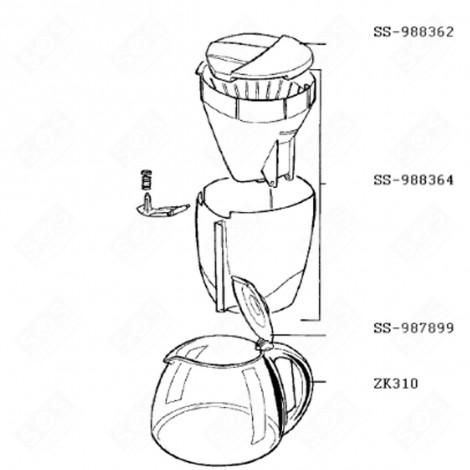 PORTAFILTRO (CODICE SS-988364) MACCHINA DA CAFFÃ, CAFFETTIERA - SS-988364