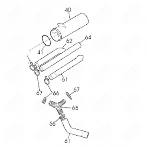 TUBO DISTRIBUTORE CESTELLO (CODICE 62) ORIGINALE LAVATRICE - 1343723001