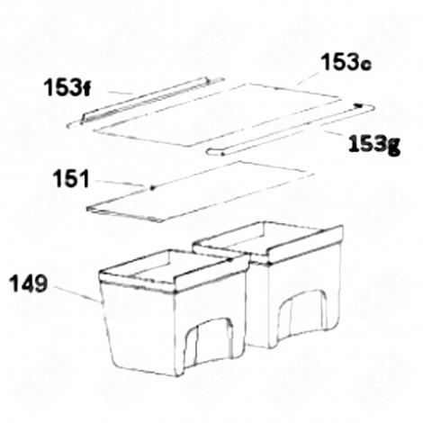 MENSOLA, RIPIANO PER VERDURE (CODICE 151) FRIGORIFERO, CONGELATORE - 49033930