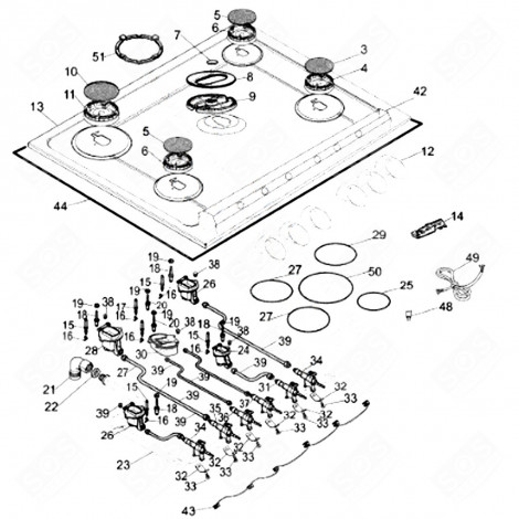 CAVO DI ALIMENTAZIONE PIANO COTTURA (CODICE 49) PIANO COTTURA - C00049723