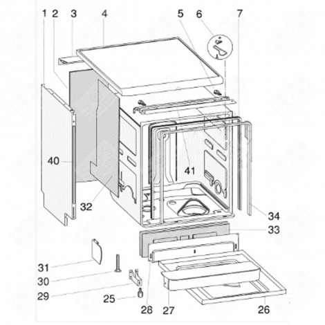 TRAVERSA INTERMEDIA POSTERIORE (CODICE 3) LAVASTOVIGLIE - C00093692