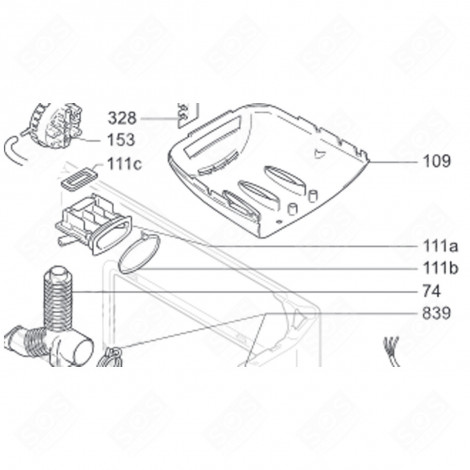 GUARNIZIONE DEL SET DELL'UGELLO (CODICE 111B) LAVATRICE - 80051088