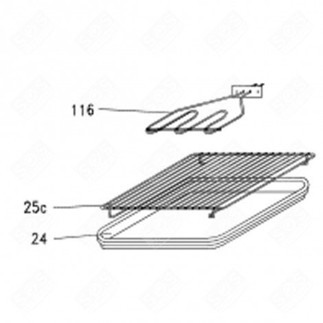GRIGLIA FORNO ORIGINALE (CODICE 25C) FORNI, FORNELLI ELETTRICI E A GAS - 92779180