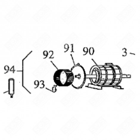 MOTORE DEL VENTILATORE (CODICE 90) ASCIUGATRICE - 42304