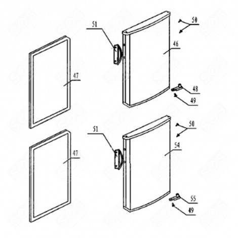 GUARNIZIONE PORTA FRIGORIFERO (CODICE 47) FRIGORIFERO, CONGELATORE - 4055084109