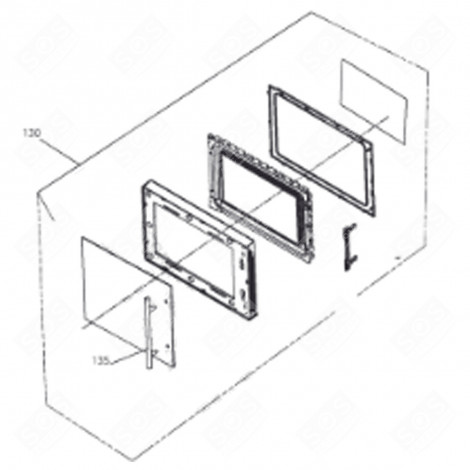 PORTA DEL FORNO COMPLETA SENZA MANIGLIA FORNI A MICROONDE - AS0007169