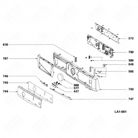 PANNELLO DI CONTROLLO (CODICE 743) LAVATRICE - 52X1442