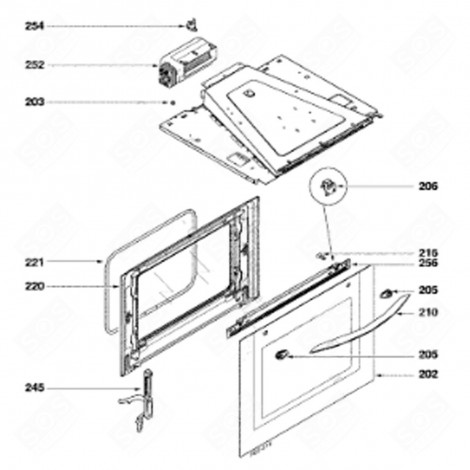 GUARNIZIONE PORTA (RIFERIMENTO 221) FORNI, FORNELLI ELETTRICI E A GAS - 74X9805