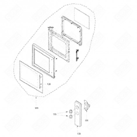 PORTA (RIFERIMENTO 130) FORNI A MICROONDE - 72X3614