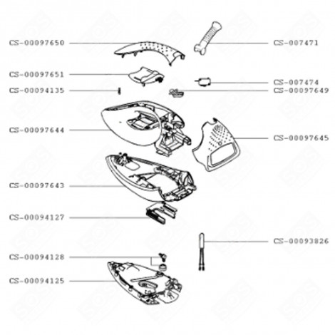 PARTE SUPERIORE DELLA MANIGLIA (CODICE CS-00097650) FERRO DA STIRO, FERRO A VAPORE - CS-00097650