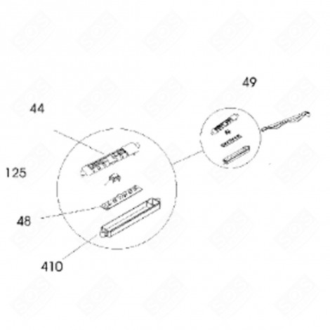 PANNELLO DI COMANDO (CODICE 44) ORIGINALE CAPPA ASPIRANTE - 4055071486