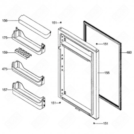 PORTA DEL FREEZER (CODICE 155) FRIGORIFERO, CONGELATORE - 46X2177