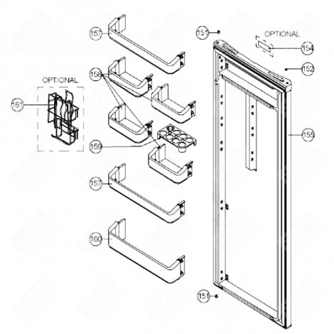 PORTA FRIGORIFERO BIANCO (CODICE 155) FRIGORIFERO, CONGELATORE - 20600422