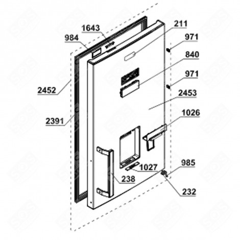 PORTA DEL CONGELATORE (NUMERO DI RIFERIMENTO 2453) FRIGORIFERO, CONGELATORE - 4661130100