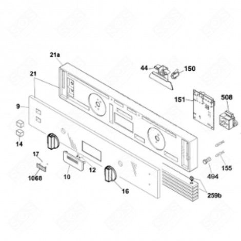 QUADRO STRUMENTI (RIFERIMENTO 21) LAVASTOVIGLIE - 41012510