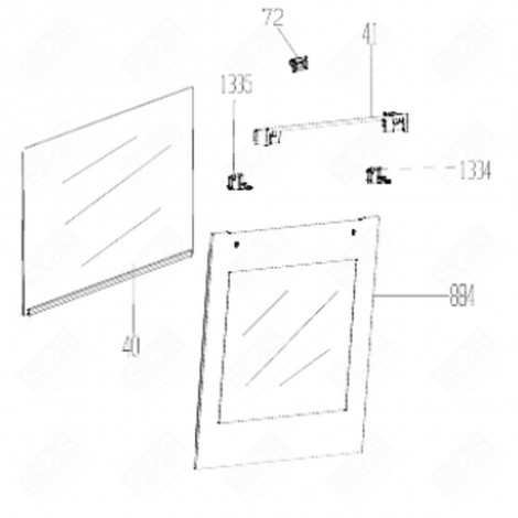 VETRO ESTERNO GRANDE FORNO (RIFERIMENTO 884) 594X283 MM FORNI, FORNELLI ELETTRICI E A GAS - 210443403