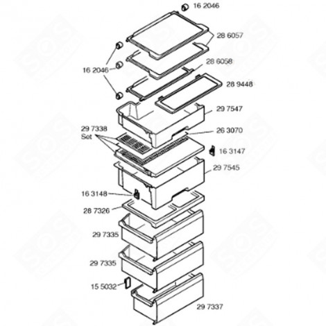 VASCA DI CONGELAZIONE INFERIORE (CODICE 297337) FRIGORIFERO, CONGELATORE - 00297337