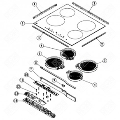 PIANO DI COTTURA IN VETROCERAMICA (SEGNO 1) FORNI, FORNELLI ELETTRICI E A GAS - CU005078