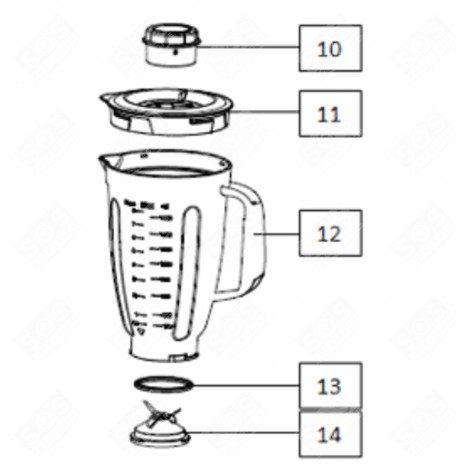 COPERCHIO DEL FRULLATORE (RIFERIMENTO 11) ROBOT DA CUCINA E CUOCITUTTO - CU001138