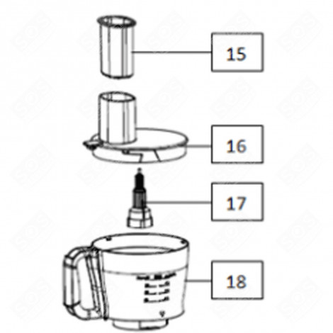 PULSANTE BOCCALE IN PLASTICA (CODICE 15) ROBOT DA CUCINA E CUOCITUTTO - CU001142