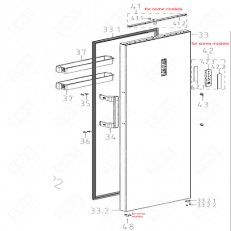 GUARNIZIONE PORTA (CODICE 33.1) FRIGORIFERO, CONGELATORE - FR000543