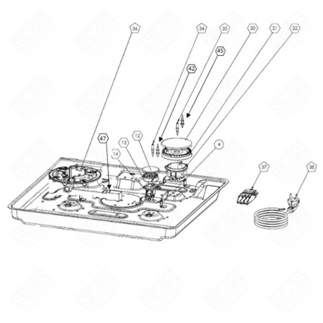 GUARNIZIONE SUPPORTO BRUCIATORE WOK (CODICE 48) FORNI, FORNELLI ELETTRICI E A GAS - CU005083