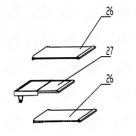 RIPIANO IN VETRO, SCAFFALE IN VETRO FRIGORIFERO, CONGELATORE - FR000298