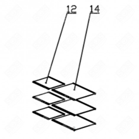 RIPIANO IN VETRO, SCAFFALE IN VETRO FRIGORIFERO, CONGELATORE - FR007158