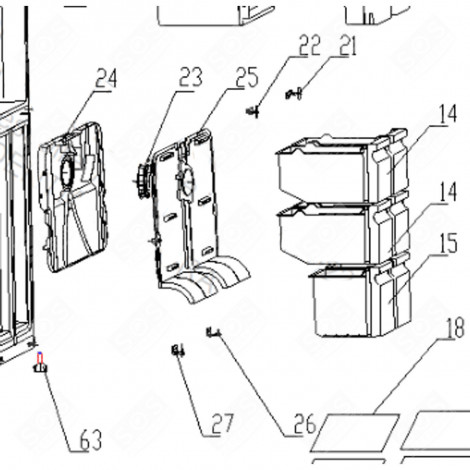 CERNIERA INFERIORE (CODICE 26) FRIGORIFERO, CONGELATORE - FR000216