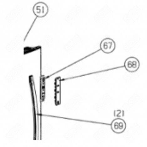 KIT SCHEDA DI CONTROLLO + SCHERMO (RIFERIMENTO 67) FRIGORIFERO, CONGELATORE - FR001514