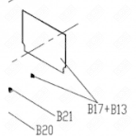 VETRO INTERNO + PERNO (RIFERIMENTO B13 + B17) FORNI, FORNELLI ELETTRICI E A GAS - CU005086