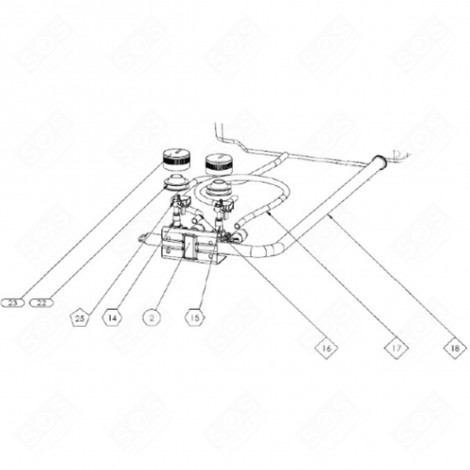 VALVOLA AUX (CODICE 14) FORNI, FORNELLI ELETTRICI E A GAS - CU000884