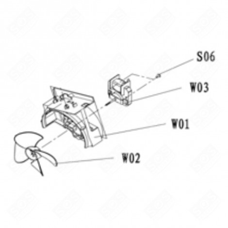 VENTILATORE (CODICE W02) FORNI, FORNELLI ELETTRICI E A GAS - CU002034