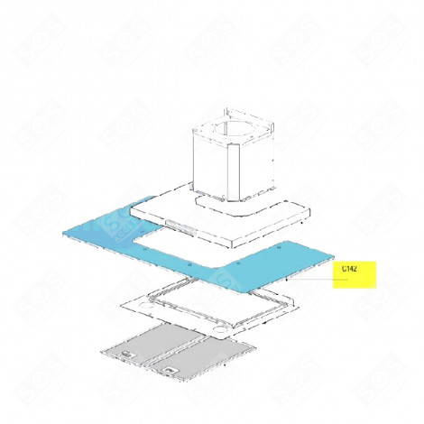 RIFLETTORE IN VETRO ORIGINALE (CODICE 142) CAPPA ASPIRANTE - DG81-00506A