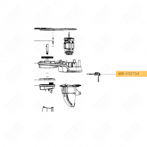 ASSE DI ARTICOLAZIONE + MOLLA (CODICE MS-652754) ROBOT DA CUCINA E CUOCITUTTO - MS-650817, MS-652754