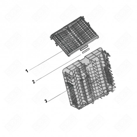 CESTELLO SUPERIORE COMPLETO RIFERIMENTO 3 LAVASTOVIGLIE - 1063041, 34421371