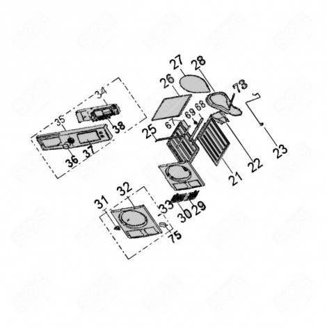 GUARNIZIONE PANNELLO POSTERIORE (CODICE 73) ASCIUGATRICE - 1063820, 34060311