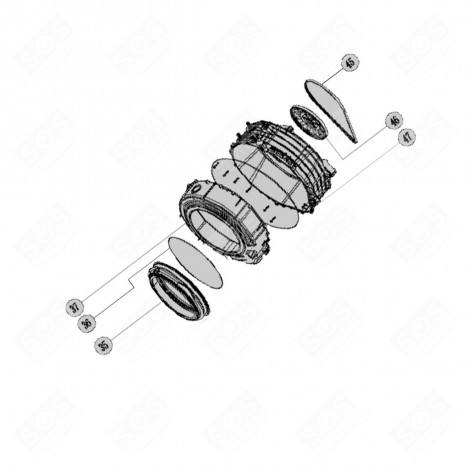 MEZZO SERBATOIO POSTERIORE ASSEMBLATO SEGNO 47 LAVATRICE - 1067312, 34010704