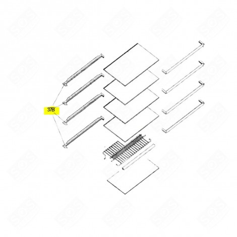 PARASPRUZZI POSTERIORE (CODICE 37B) FRIGORIFERO, CONGELATORE - 482000019471, C00416664