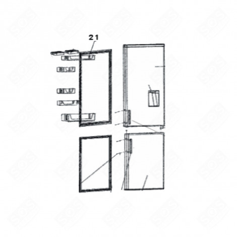 BALCONCINO SUPERIORE RIFERIMENTO 21 (PARTE FRIGORIFERO) FRIGORIFERO, CONGELATORE - 1072662, 12040365 