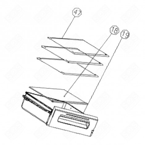 RIPIANO, SCAFFALE (RIFERIMENTO N°47) FRIGORIFERO, CONGELATORE - 1057644, 53041450