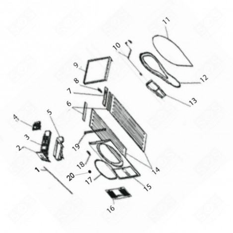 PANNELLO POSTERIORE CON FELTRO (CODICE N°12) ASCIUGATRICE - 1063948, 34060053