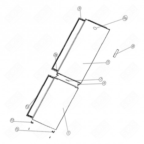 PORTA DEL CONGELATORE (NUMERO DI RIFERIMENTO 1) FRIGORIFERO, CONGELATORE - 1059172, 53030353
