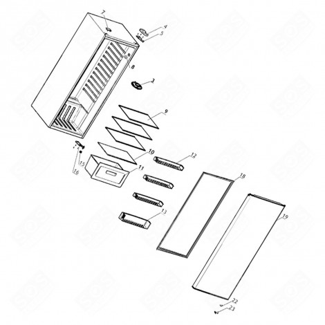 GUARNIZIONE DELLA PORTA (CODICE DI RIFERIMENTO 18) FRIGORIFERO, CONGELATORE - 1069854, 18040230