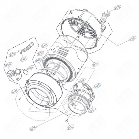 MEZZA VASCA ANTERIORE INDICATORE K140 LAVATRICE - ACQ85637102