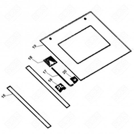 VETRO ESTERNO (CODICE N°19) FORNI, FORNELLI ELETTRICI E A GAS - 1064900, 34050330