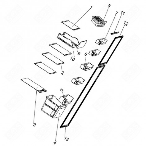 RIPIANO, SCAFFALE (RIFERIMENTO N°2) FRIGORIFERO, CONGELATORE - 1058031, 53041062